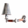 WOOD DETAIL WALL LAMP WITH PEWTER STYLE SHADE