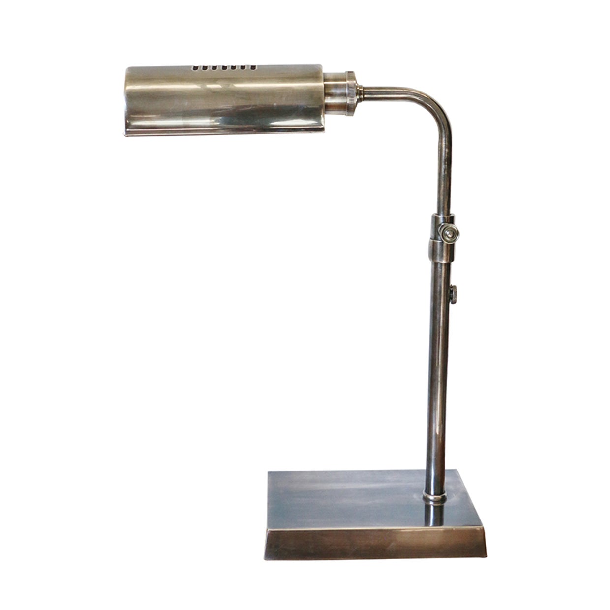 ADJUSTABLE DESK LAMP BASE IN PEWTER STYLE FINISH
