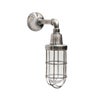 Outdoor IP54 Cage Wall Light in Brushed Pewter Style Finish