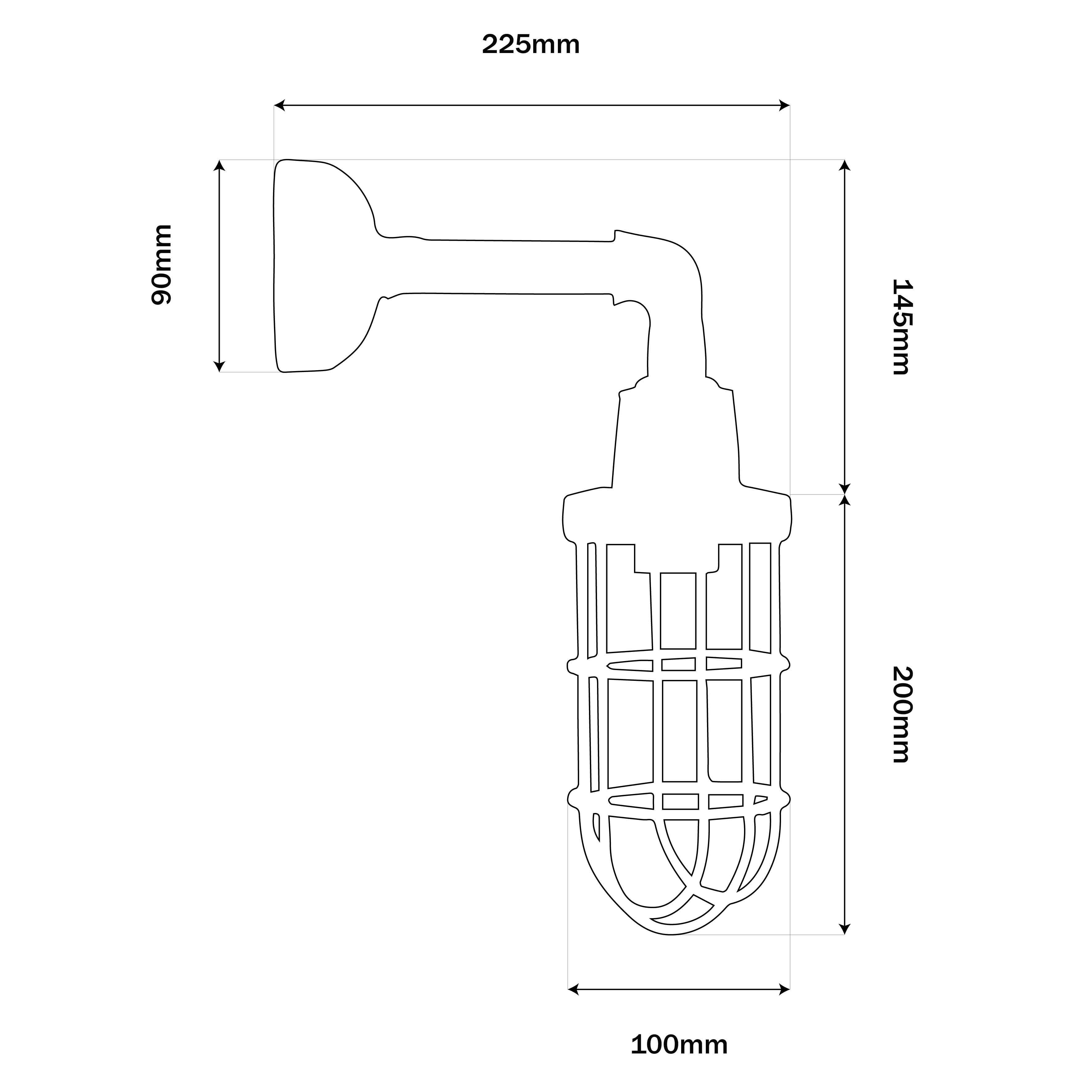 Outdoor IP54 Cage Wall Light in Antique Brass Finish