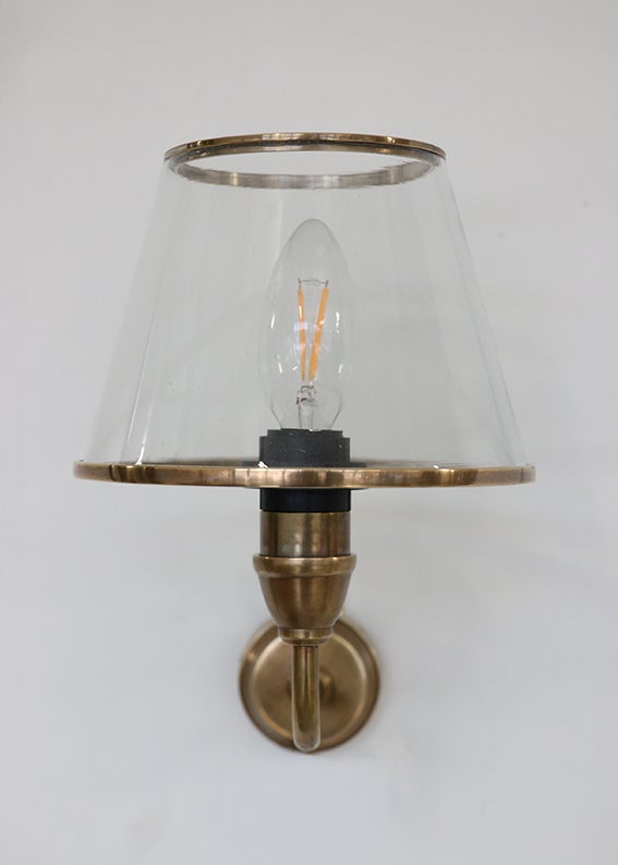 Clara Wall Sconce in Brass & Glass