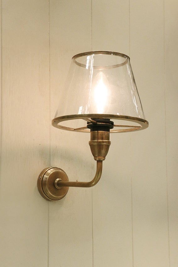 Clara Wall Sconce in Brass & Glass