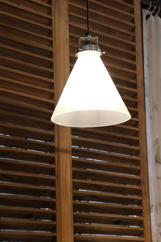Vitrene Small Silver & Frosted Glass Hanging Light 28cm Dia