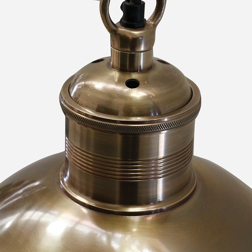 BRASS ANTIQUED FINISH HANGING LAMP - MEDIUM