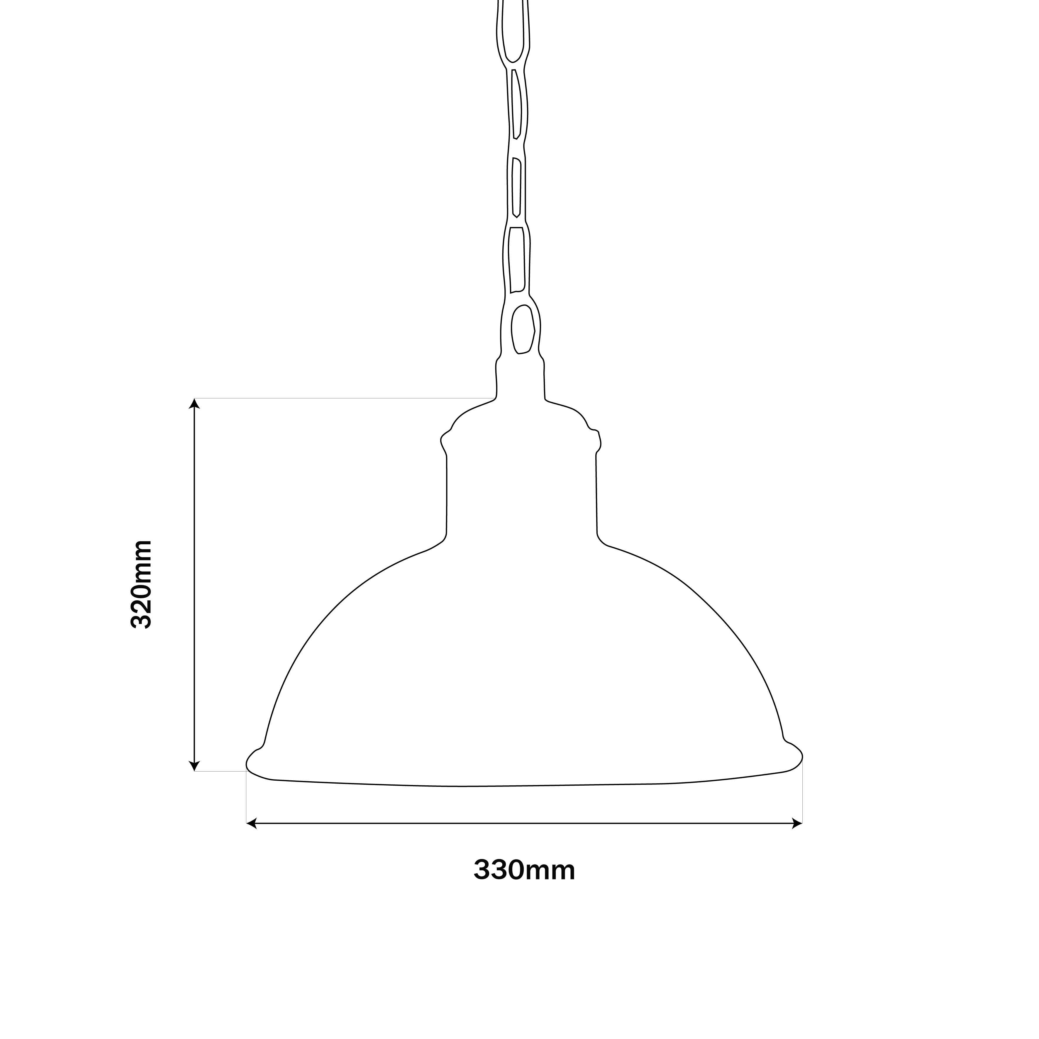 BRASS ANTIQUED FINISH HANGING LAMP - MEDIUM