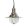 Vintage Boat Hanging Lamp with Glass in Brushed Pewter Style Finish