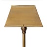 BRASS ANTIQUED RECTANGULAR BASE TABLE LAMP WITH SHADE