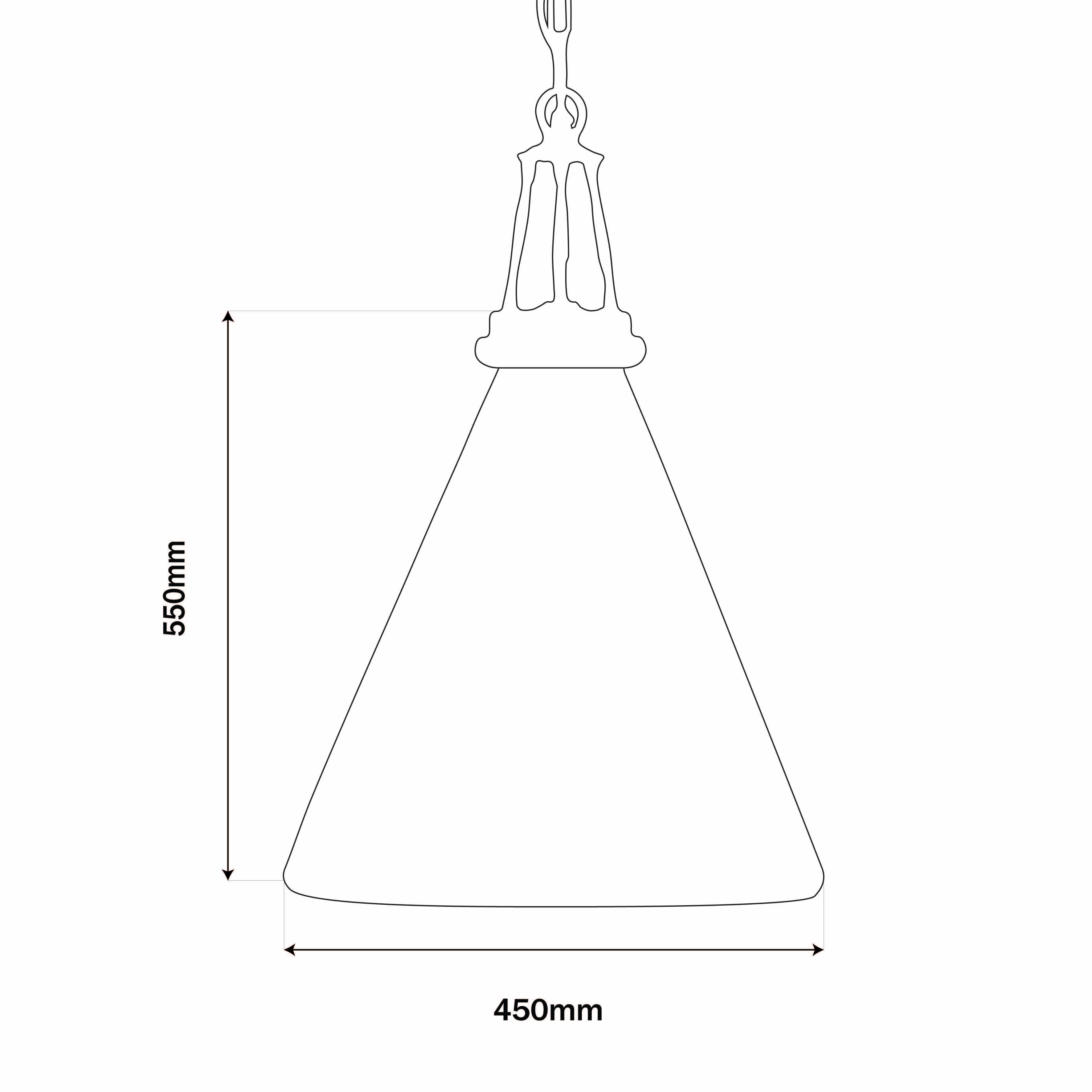 Vitrene Large Silver Glass Hanging Light 45cm Dia