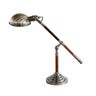 Silver Plated Adjustable Desk Lamp with Wooden Detail