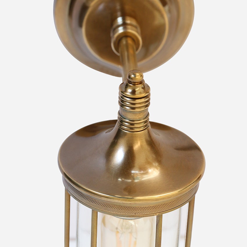 Outdoor IP54 Cage Wall Light in Antique Brass Finish