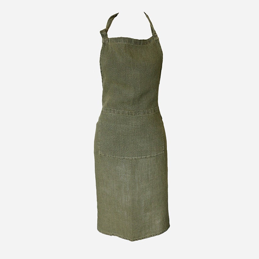 OLIVE GREEN VINTNERS 100% FRENCH LINEN APRON