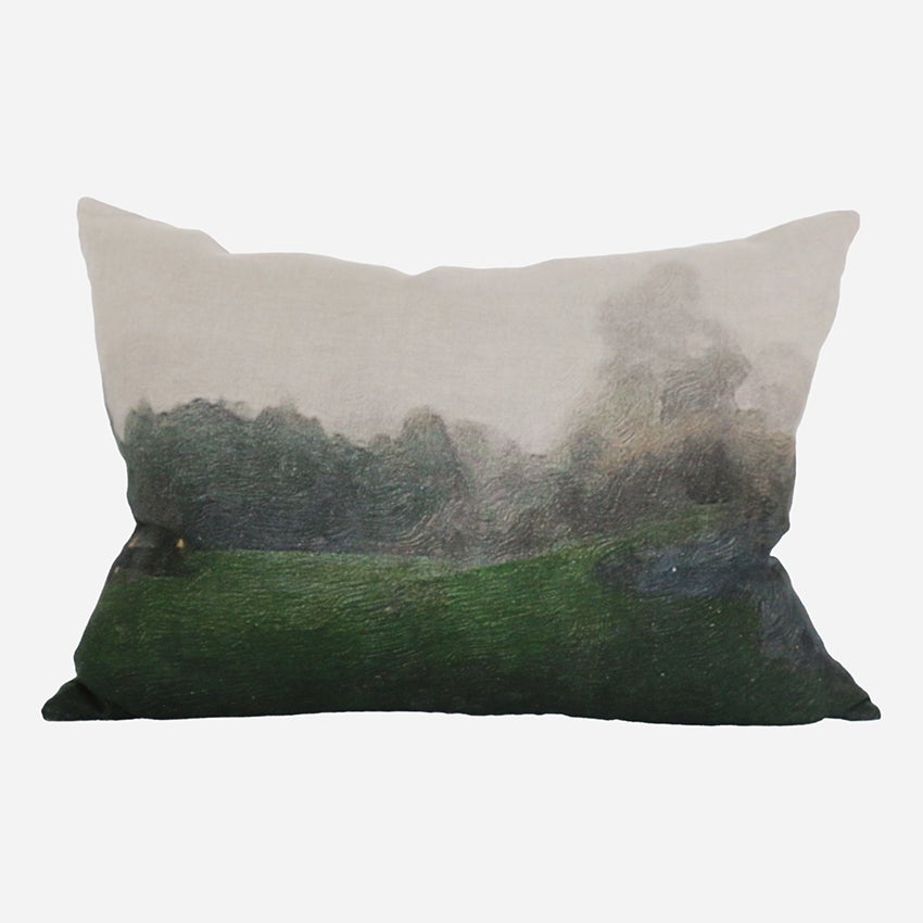 DUSK AT HUKA LUMBAR LINEN CUSHION COVER 40 X 60