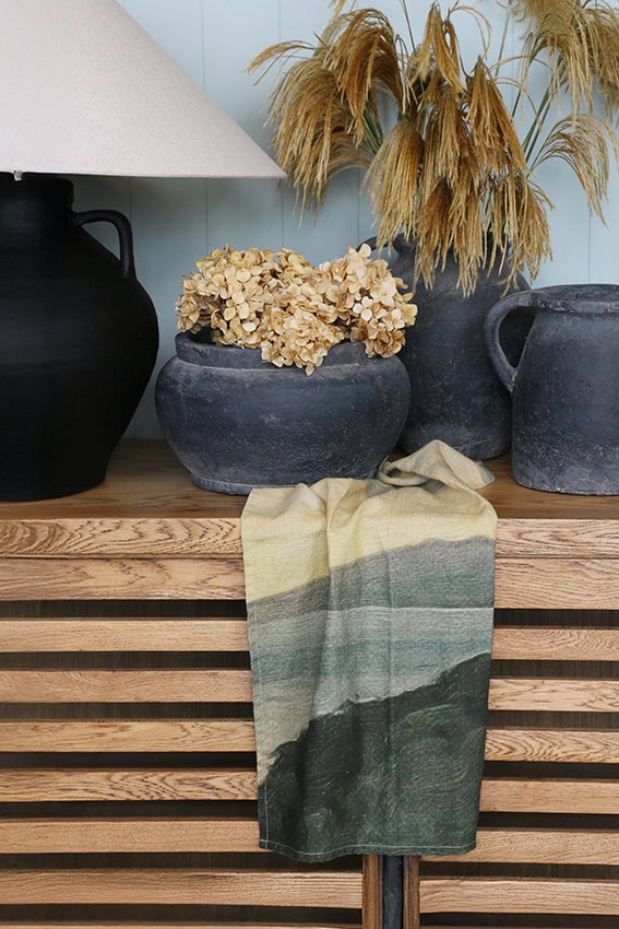 ISLAND AT DUSK 100% LINEN TEA TOWEL