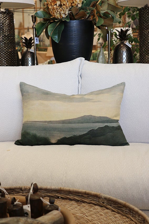ISLAND AT DUSK LUMBAR LINEN CUSHION COVER 40 X 60