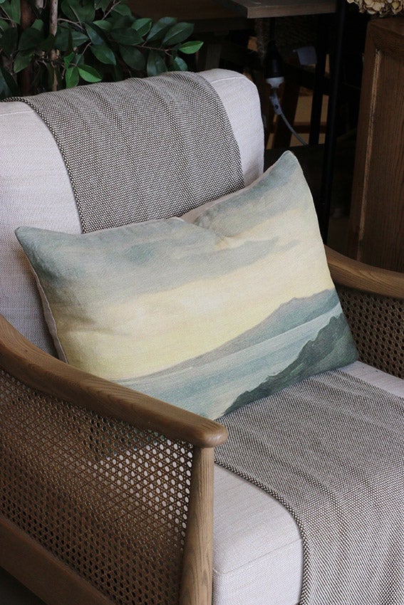 ISLAND AT DUSK LUMBAR LINEN CUSHION COVER 40 X 60