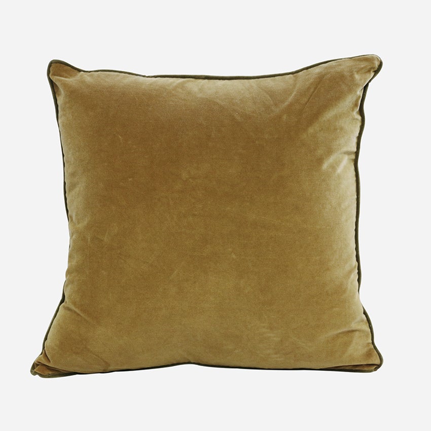 GOLD & OLIVE VELVET CUSHION COVER 50 X 50 Product CC Interiors