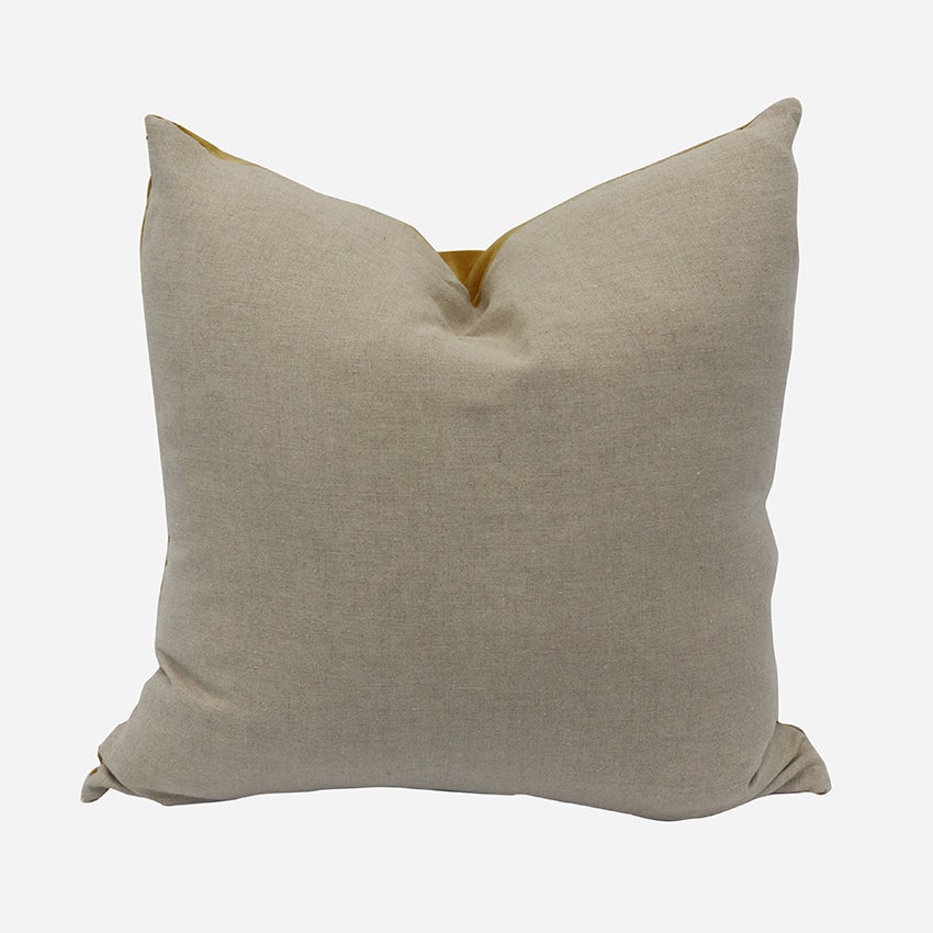 GOLD VELVET & LINEN CUSHION COVER 50 X 50