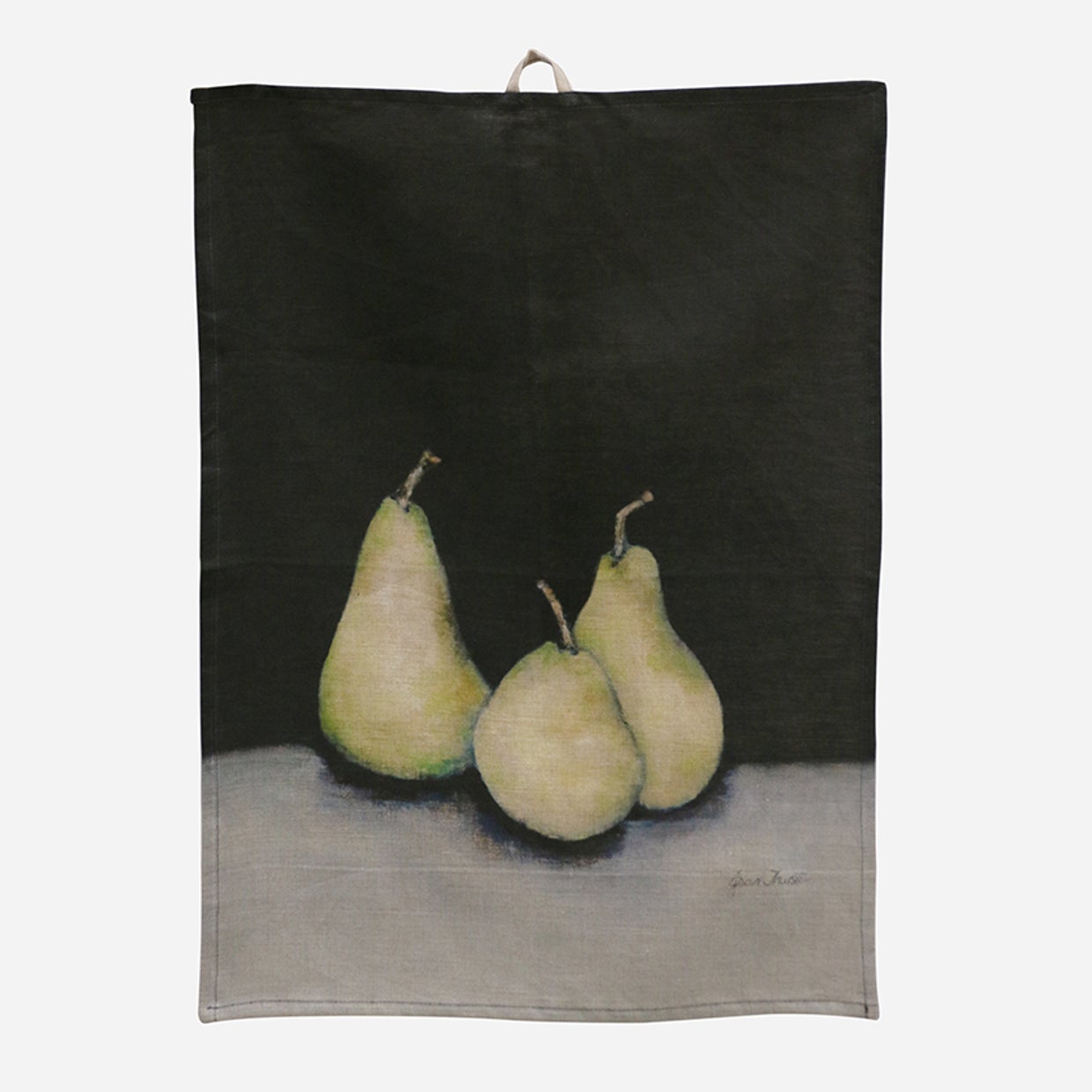 100% Linen Midnight Pear Tea towel