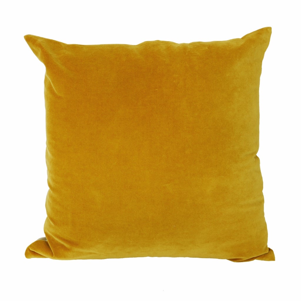 GOLD VELVET CUSHION WITH LINEN BACK 45 X 45 Product CC Interiors