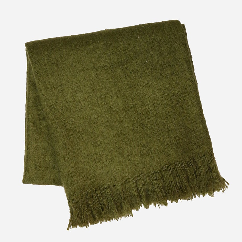 OLIVE GREEN THROW