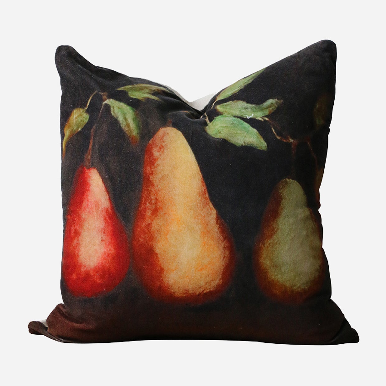 RAPHAEL VINTAGED TROIS POIRE VELVET & LINEN CUSHION COVER 50 X 50