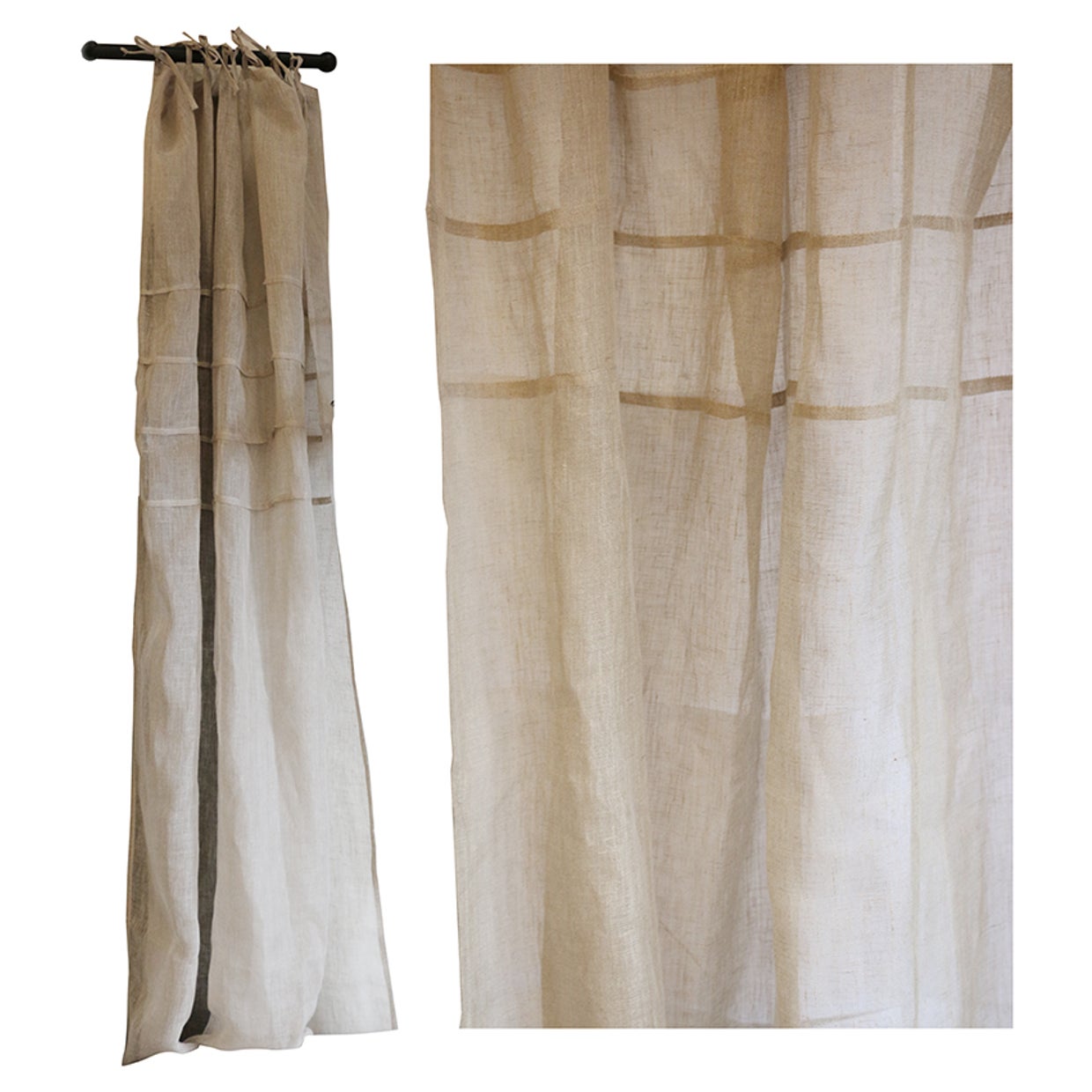 Clichy French Linen Sheer Curtain with Pin Tucks