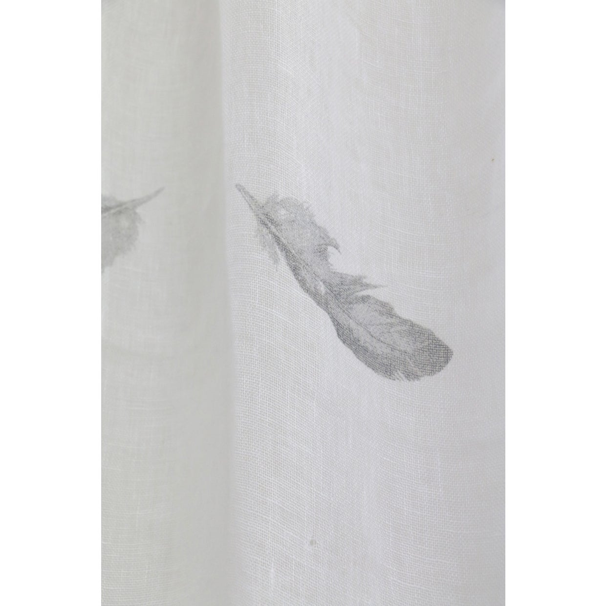 White Linen Feather Curtain