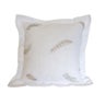 FEATHER WHITE LINEN CUSHION COVER 60 X 60