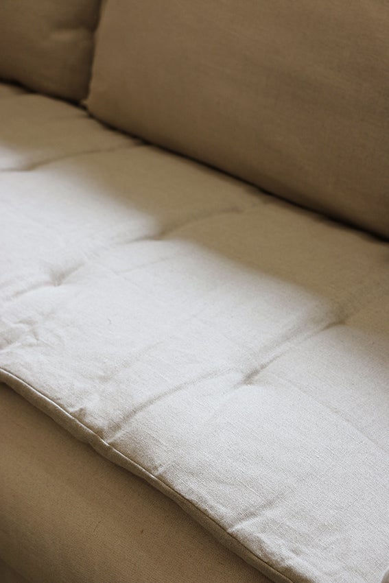 Reversible Linen Couch Topper