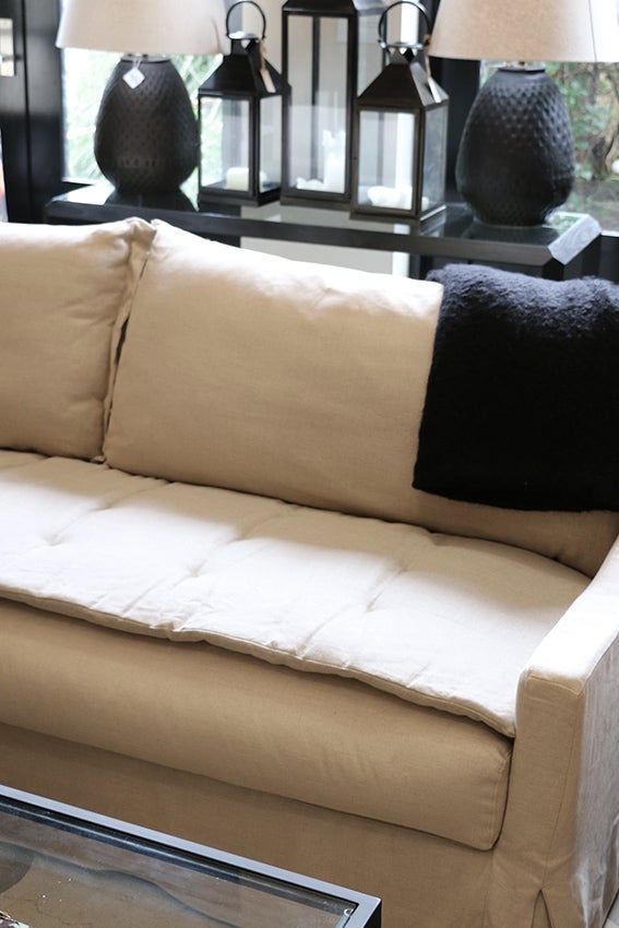 Reversible Linen Couch Topper