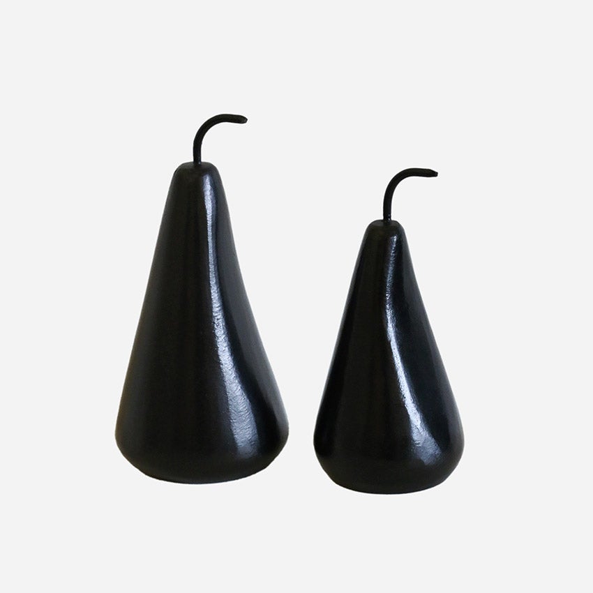 Large Marble Decorative Pear in Black