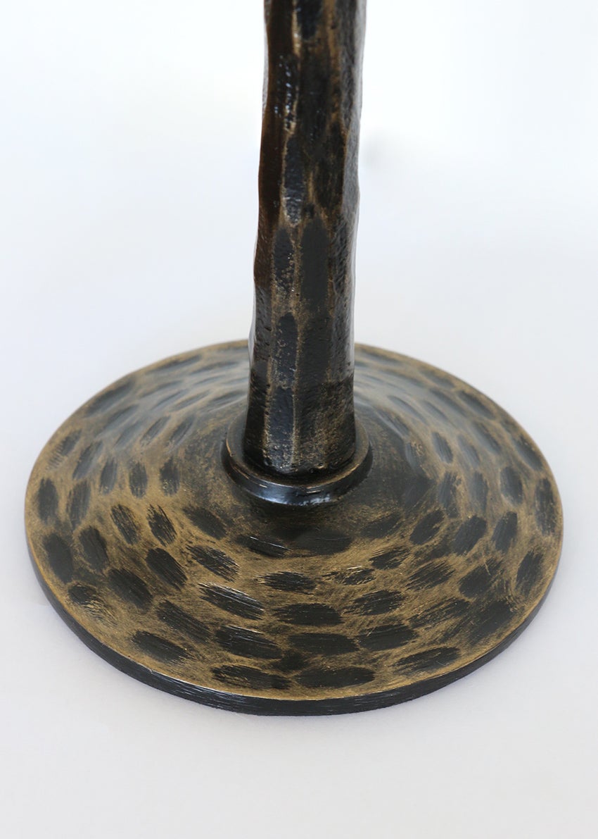 Caribbean Palm Style Candlesticks in Black/ Bronze