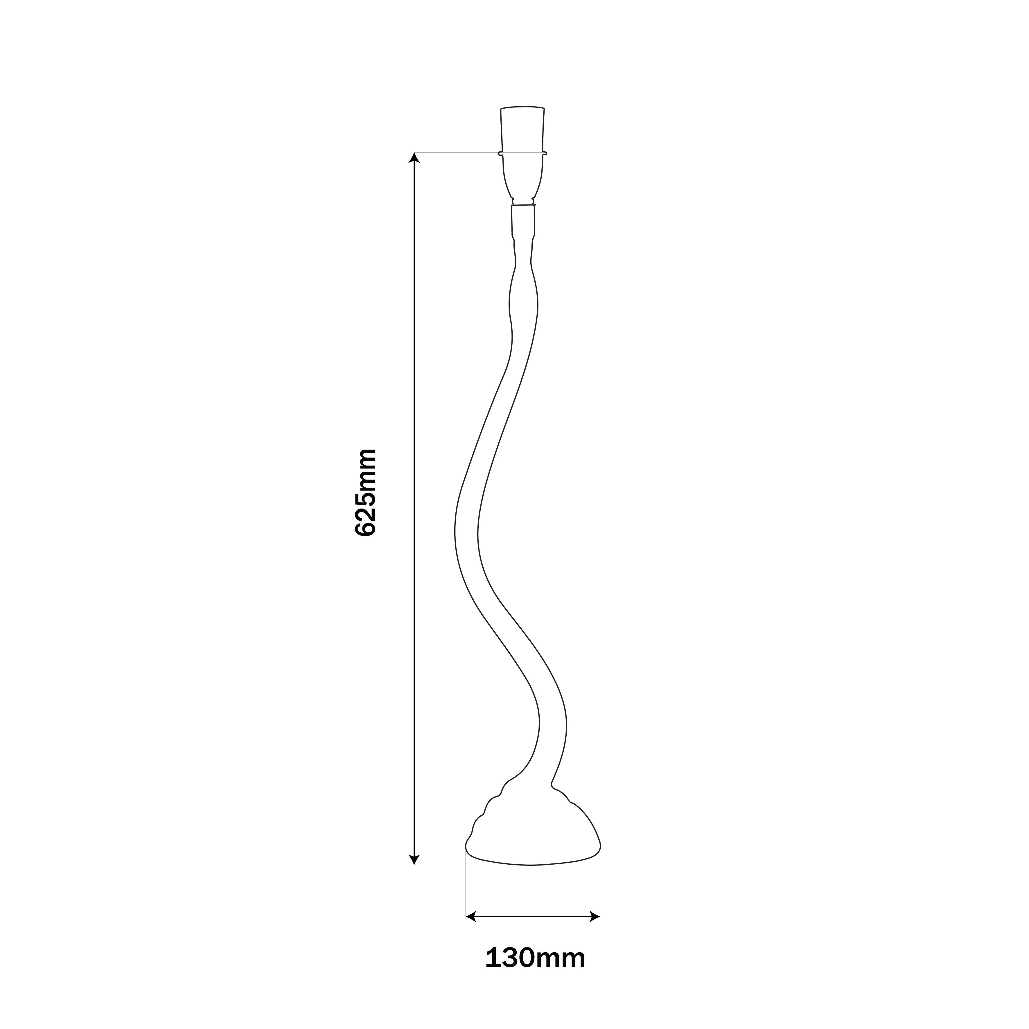 Colonial Snake Lamp Base Dark Antique Brass