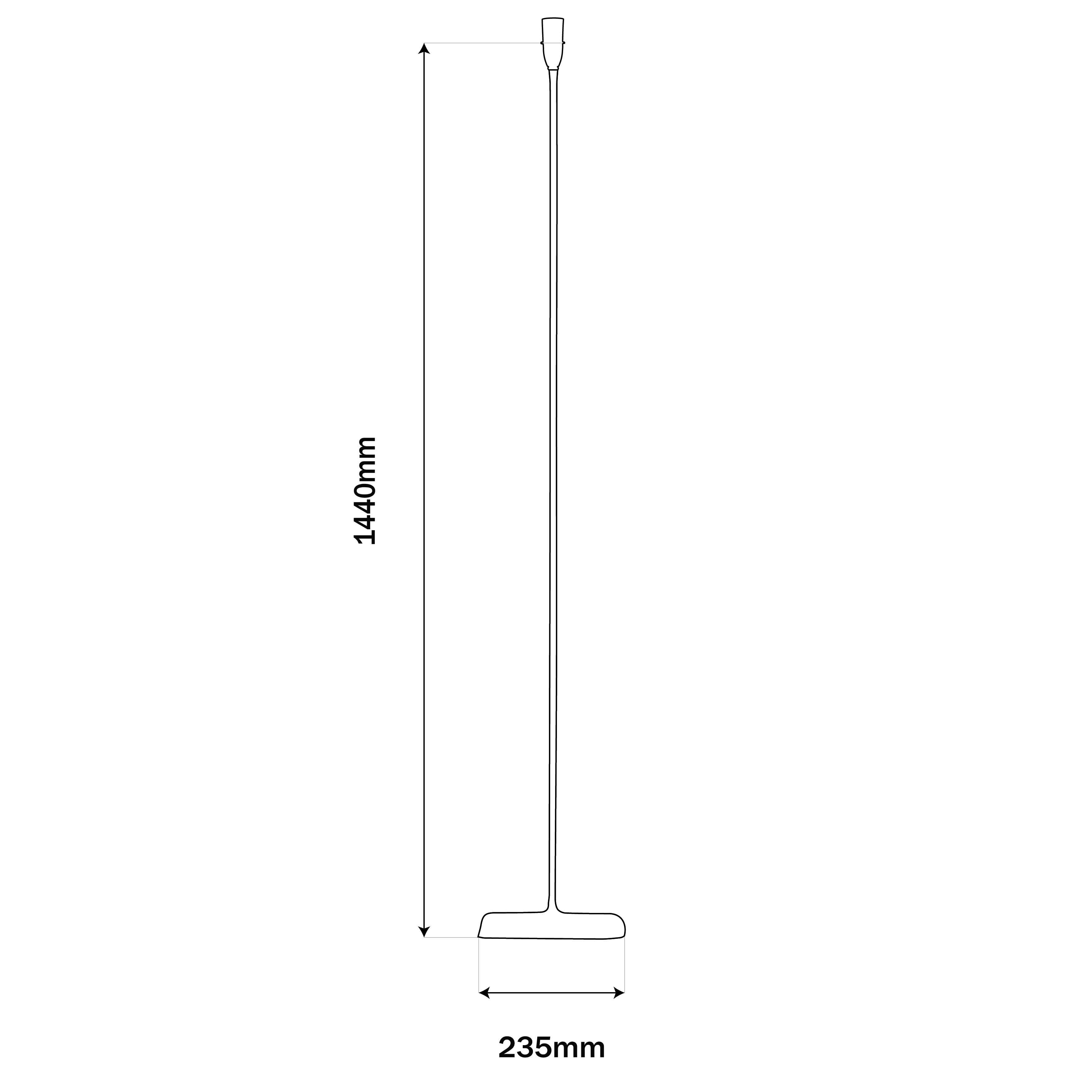 Parisian Style Floor Lamp Base Matt Black