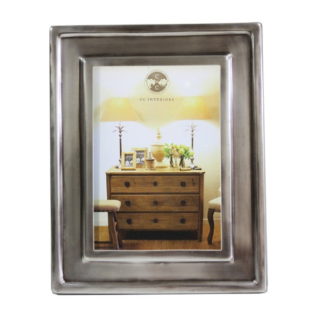 LARGE ANTIQUE SILVER STYLE FRAME