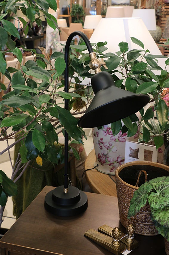 Bureau Desk Lamp in Brass & Black Finish