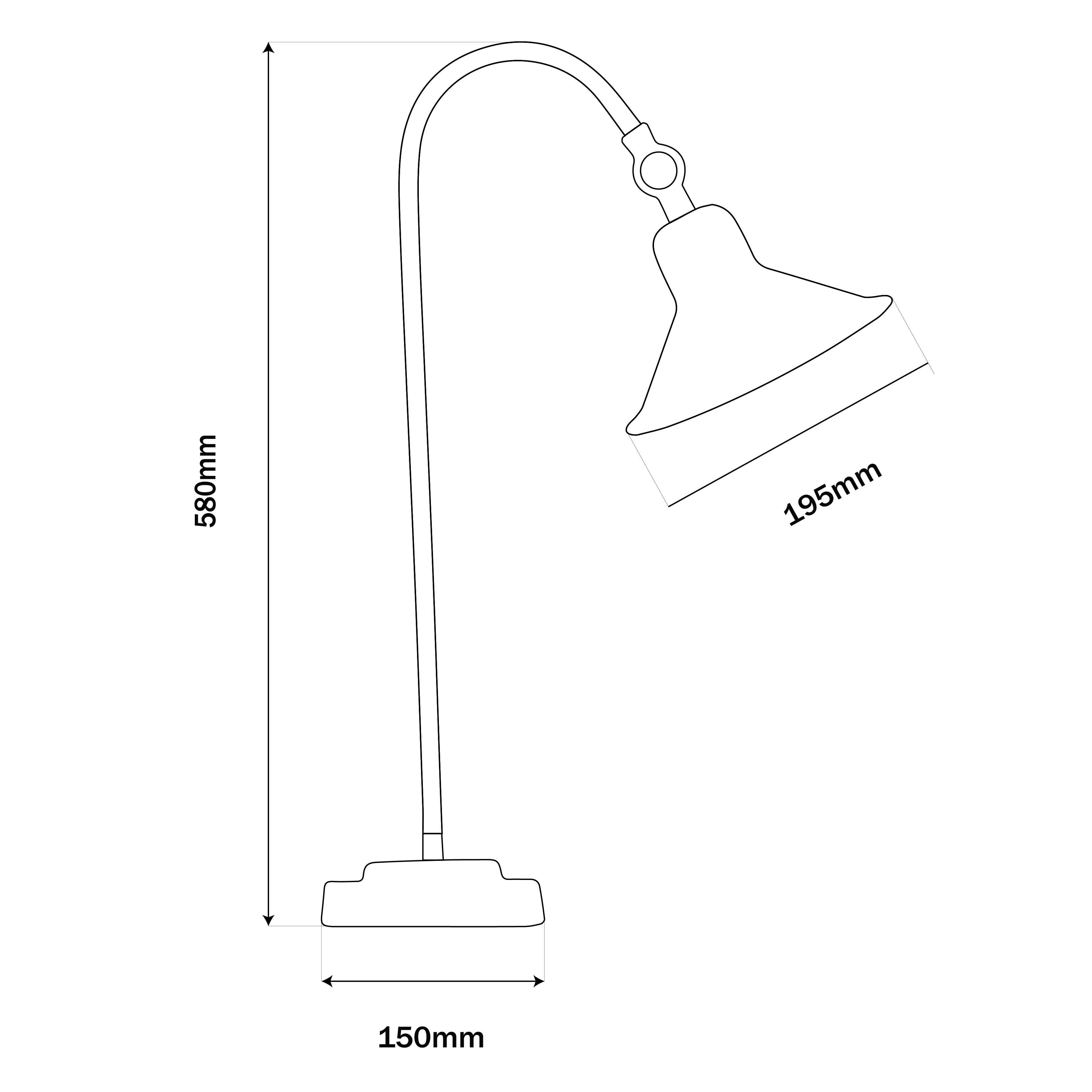 Bureau Desk Lamp in Brass & Black Finish