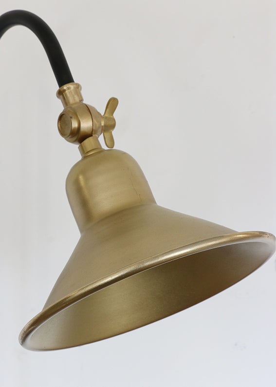 Bureau Desk Lamp in Brass & Black Finish