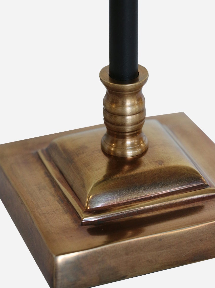 PINE CONE LAMP BASE IN ANTIQUE BRASS AND BLACK FINISH