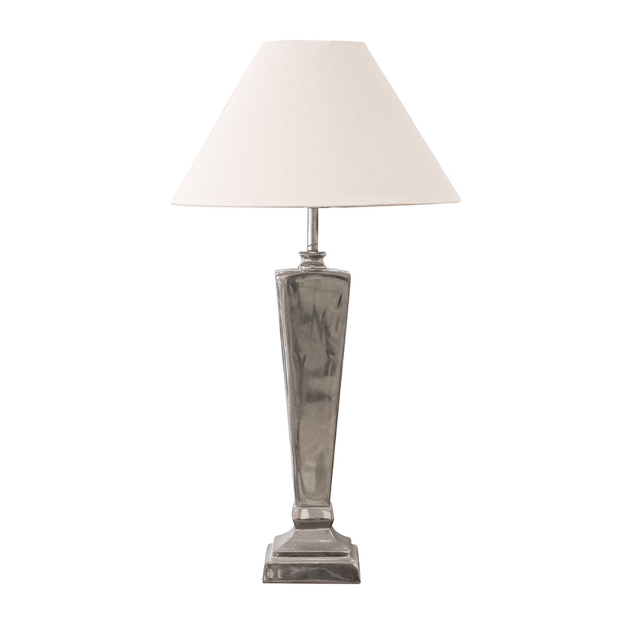 London Square Tapered Lamp Base in Nickel Finish