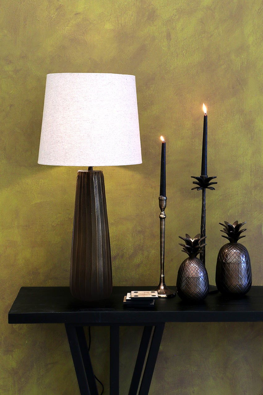 LUGGATE TAPERED LAMP BASE IN ANTIQUE BRASS FINISH