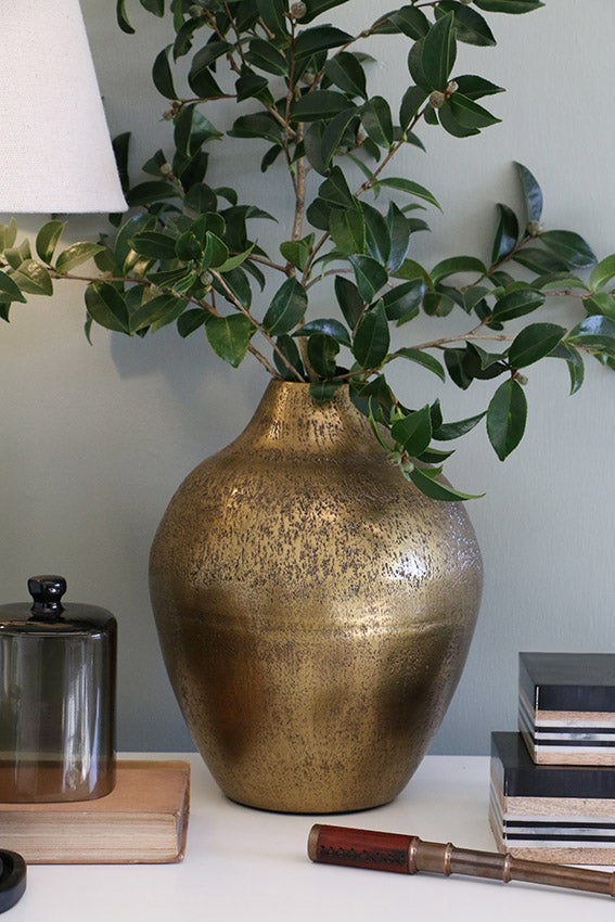 Marrakesh Urn in Antique Brass Finish