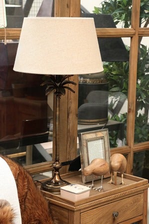 Carribean Antique Brass Finish Palm Lamp Base Tall