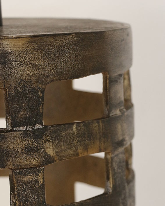 Lattice Lamp Base in Antique Brass Finish