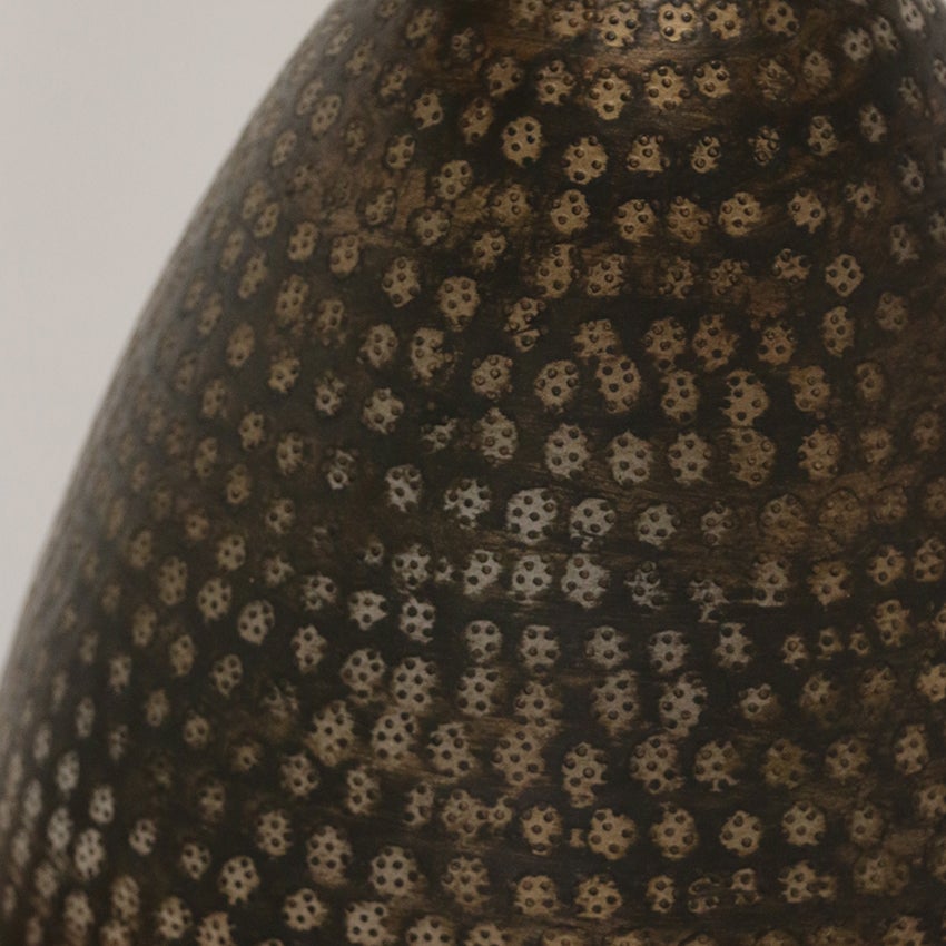 Delhi Oval Small Beaten Lamp Base Gold/ Bronze Finish