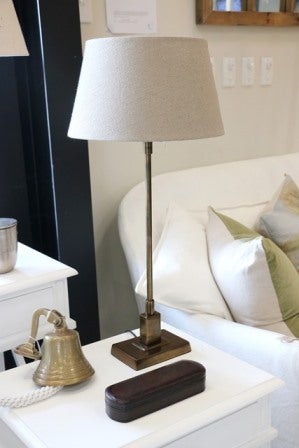 LUXOR RECTANGLE LAMP BASE IN ANTIQUE BRASS FINISH