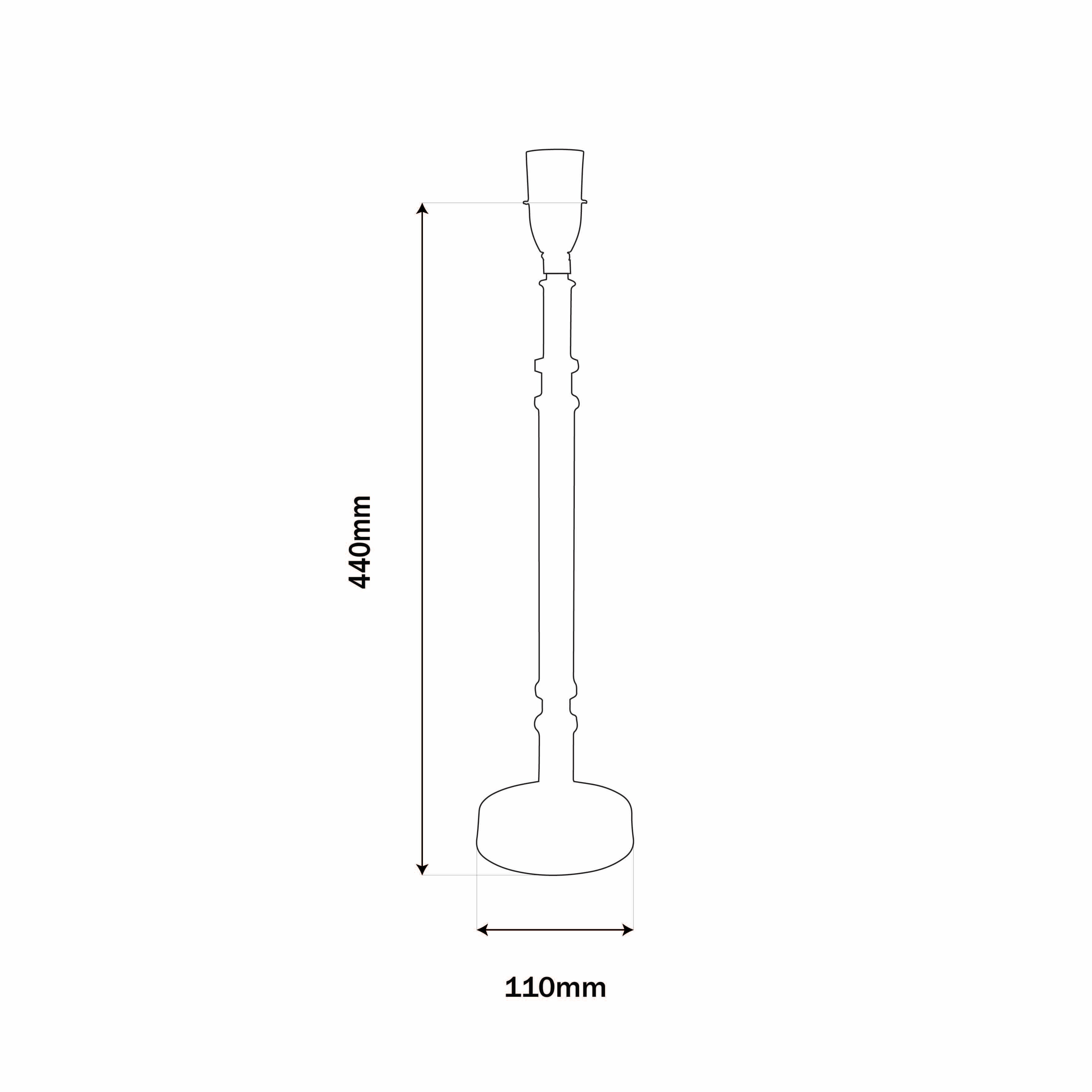 Candle Lamp Base in Brass Finish
