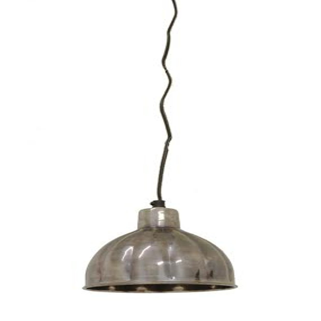 RIBBED HANGING LAMP IN PEWTER STYLE FINISH
