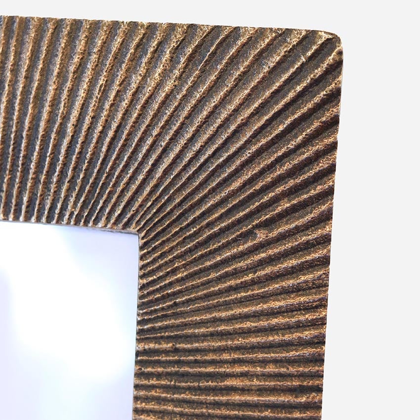 Etched Large Photo Frame in Antique Brass Finish