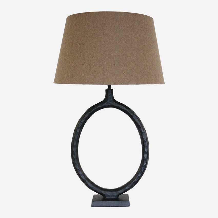 Forged Circular Lamp Base in Matt Black